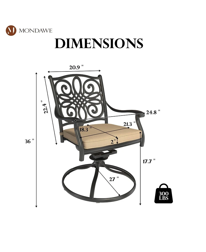 Mondawe Outdoor Swivel Dining Armchair