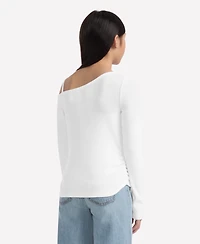 abercrombie kids Girls Asymmetrical Ruched Long Sleeve T-Shirt