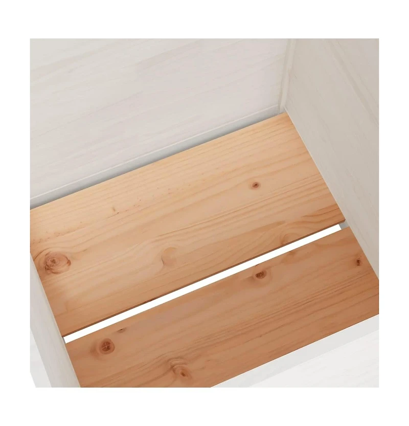 vidaXL Garden Planter White 27.6"x27.6"x27.6" Solid Wood Pine