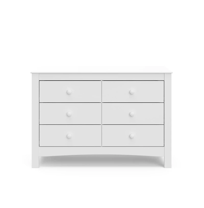 Graco Noah 6 Drawer Double Dresser (White) - 6 Drawer Double Dresser for Kids