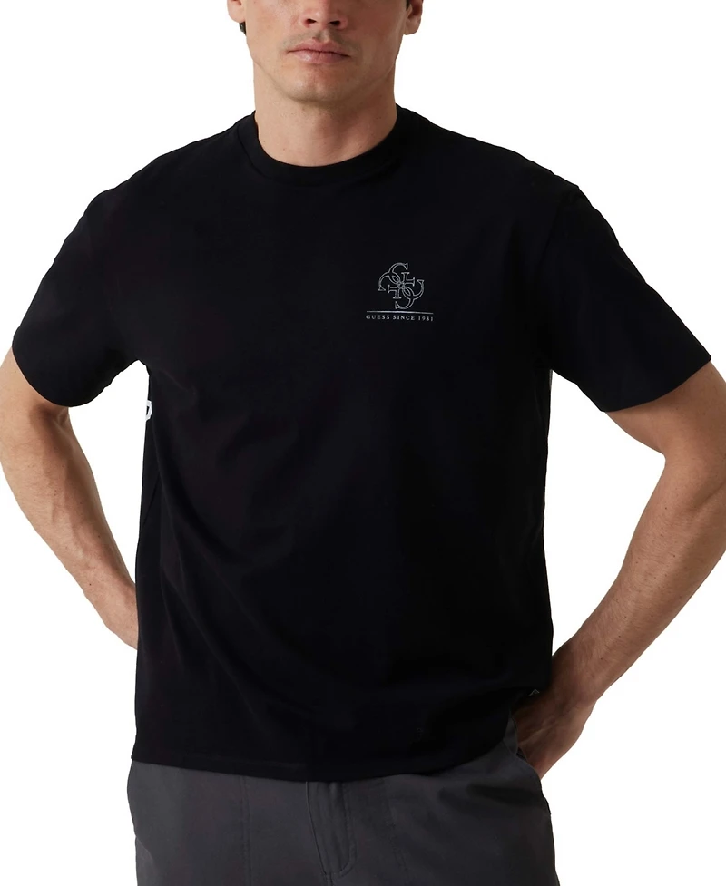 Guess Men's Distressed Quattro G Relaxed-Fit Graphic T-Shirt