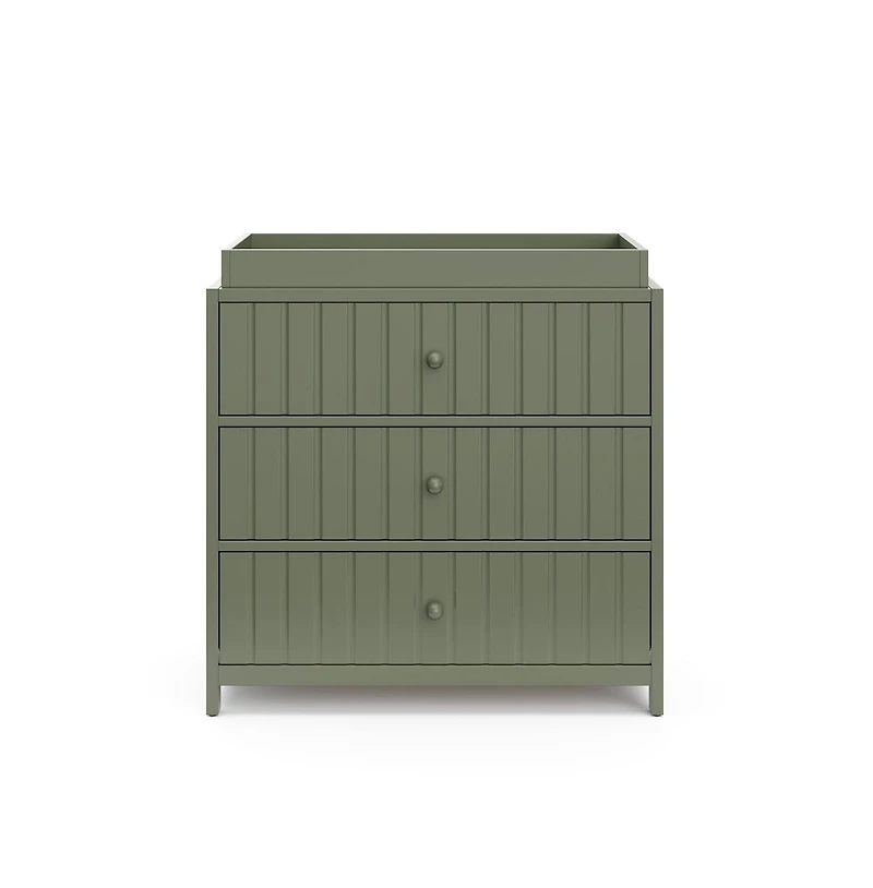 Graco Teddi 3 Drawer Chest with Changing Table Topper (Olive)