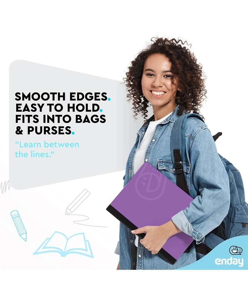 Enday Composition Notebooks College Ruled Paper, Pink Hard Cover Notebook, Premium Lined Books, 100 Sheets Notebook