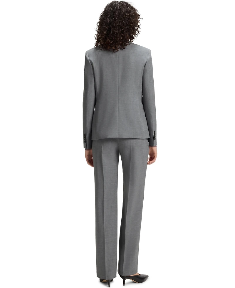 Boss by Hugo Women's Melange Virgin Wool Double-Breasted Blazer
