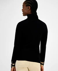 Tommy Hilfiger Women's Cotton Snowflake Turtleneck Sweater
