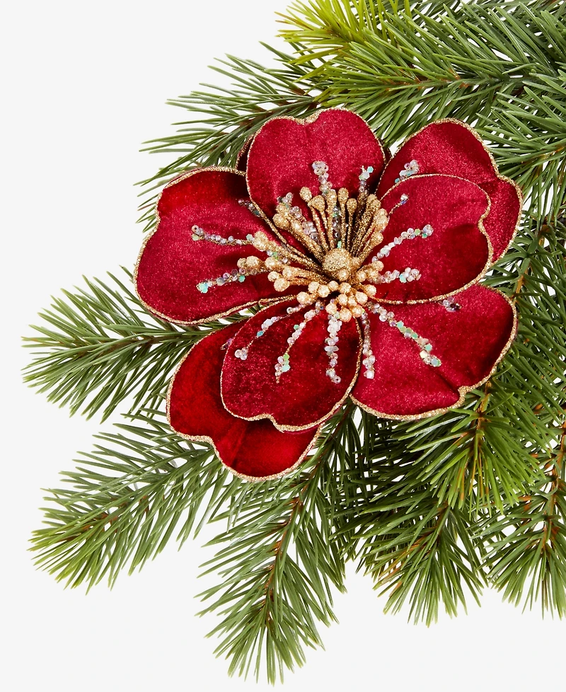 Holiday Lane Berry Tones Red Floral Pick Ornament, Macy's Exclusive