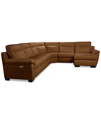 Julius Ii -Pc. Leather Chaise Sectional with 2 Power Recliners