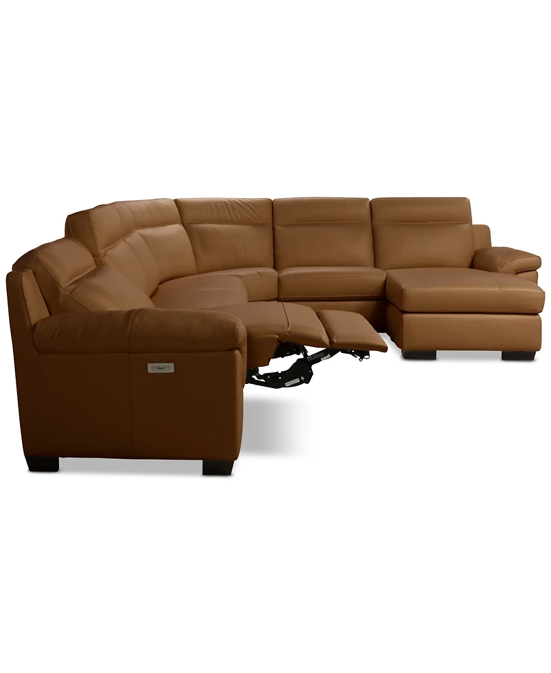 Julius Ii -Pc. Leather Chaise Sectional with 1 Power Recliner