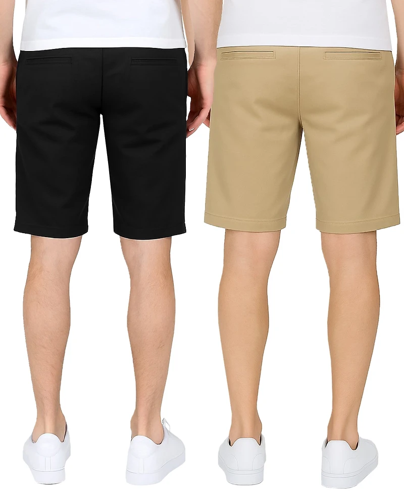 Galaxy By Harvic Men's 2-Pack Flex Stretch Chino Shorts