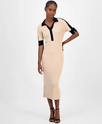 T Tahari Women's Contrast-Trim Bodycon Dress