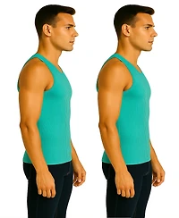 Galaxy By Harvic Men's 2-Pack Heavyweight Ribbed Tank Top