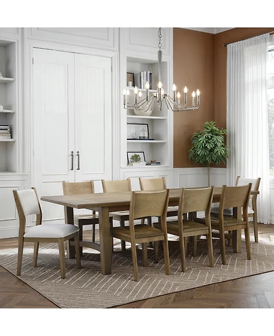 Nordic 9-Pc Dining Set (Table + 6 Side Chairs+ 2 Upholstered Chairs)