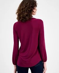 Ak Anne Klein Women's Split-Neck Top