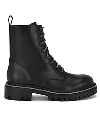 Nine West Women's Jarret Embellished Lug Sole Combat Boots