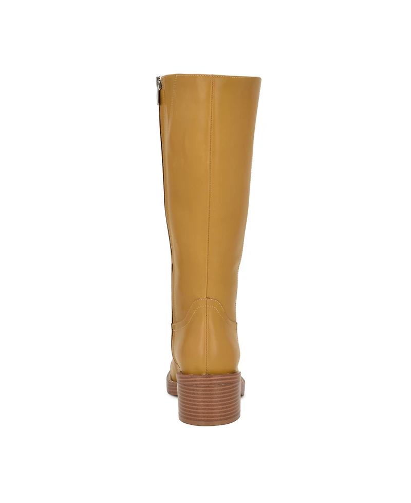 Nine West Women's Broklyn Tall Leather Block Heel Boots