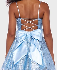 Alex & Sophia Juniors' Glitter Fit Flare Dress