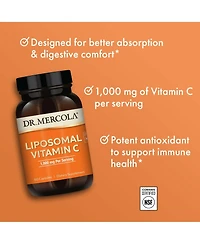 Dr. Mercola Liposomal Vitamin C 1,000 mg per Serving, 30 Servings, Supports Immune Health