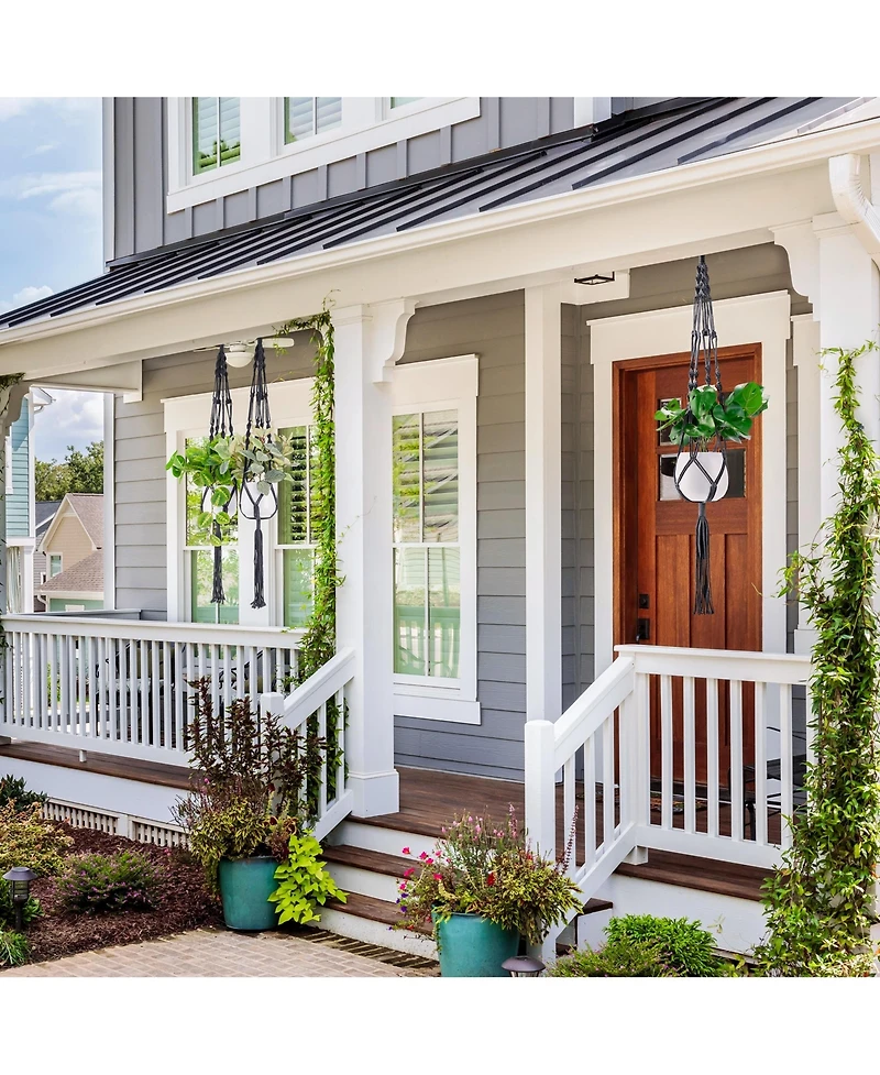 Sorbus Macrame Plant Hanger - for Indoor & Outdoor Hanging Cotton Rope, Home, Patio, Garden