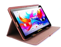 Linsay 10.1" Octa Core 256GB Storage Android 15 Tablet with Leather Case