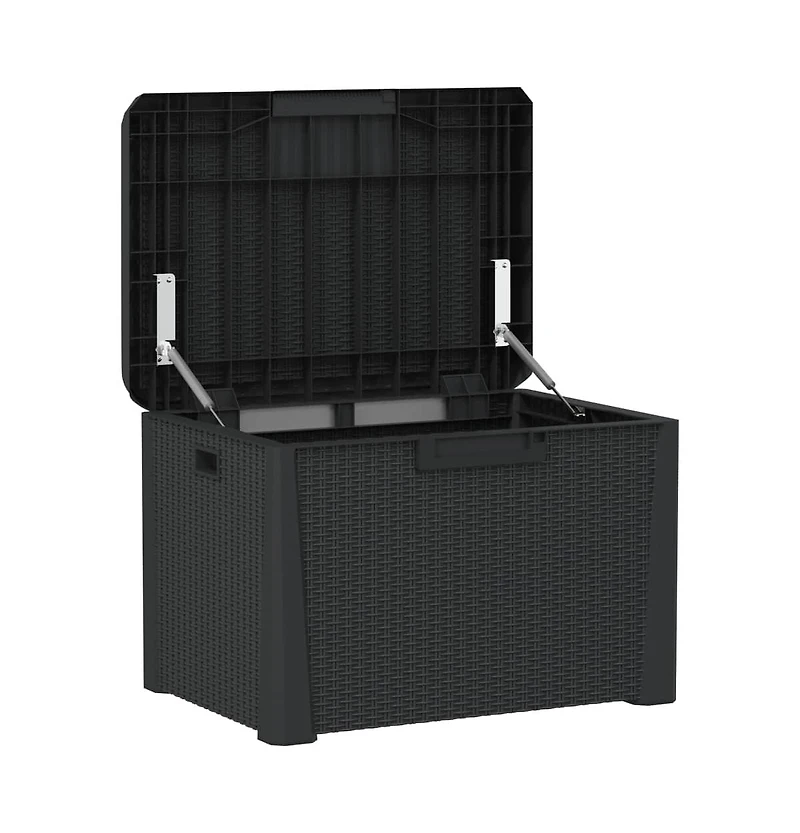 Patio Storage Box with Seat Cushion Anthracite 33 gal Pp
