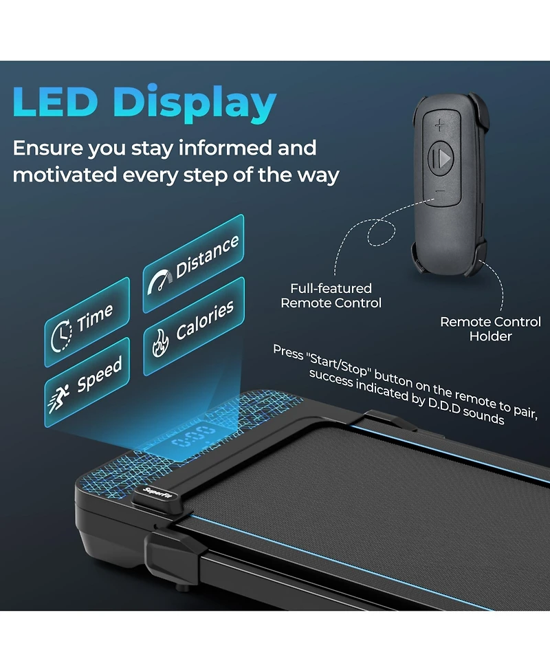 2.25HP Electric Running Machine Treadmill with Speaker and App Control