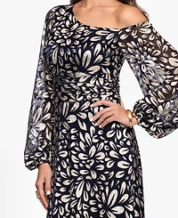 B&A By Betsy & Adam Women's Metallic One Shoulder Sheath Dress