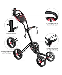 4 Wheel Folding Golf Pull Push Cart Trolley
