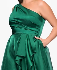 Xscape Plus One-Shoulder Organza Ball Gown