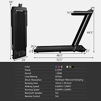 2.25HP 2 in 1 Folding Treadmill with App Speaker Remote Control
