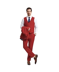 Stacy Adams Men's Hybrid-Fit 3pc Notch Lapel Suit Set, Jacket Vest and Pants
