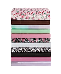 Betsey Johnson Printed Satin 3-Pc. Sheet Set, Twin Xl