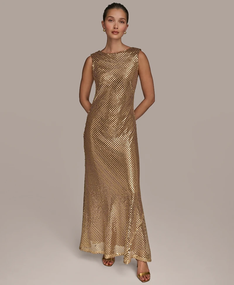 Donna Karan New York Women's Sequined Sleeveless Gown