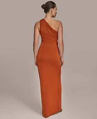 Donna Karan New York Women's Asymmetric Slinky-Knit Gown