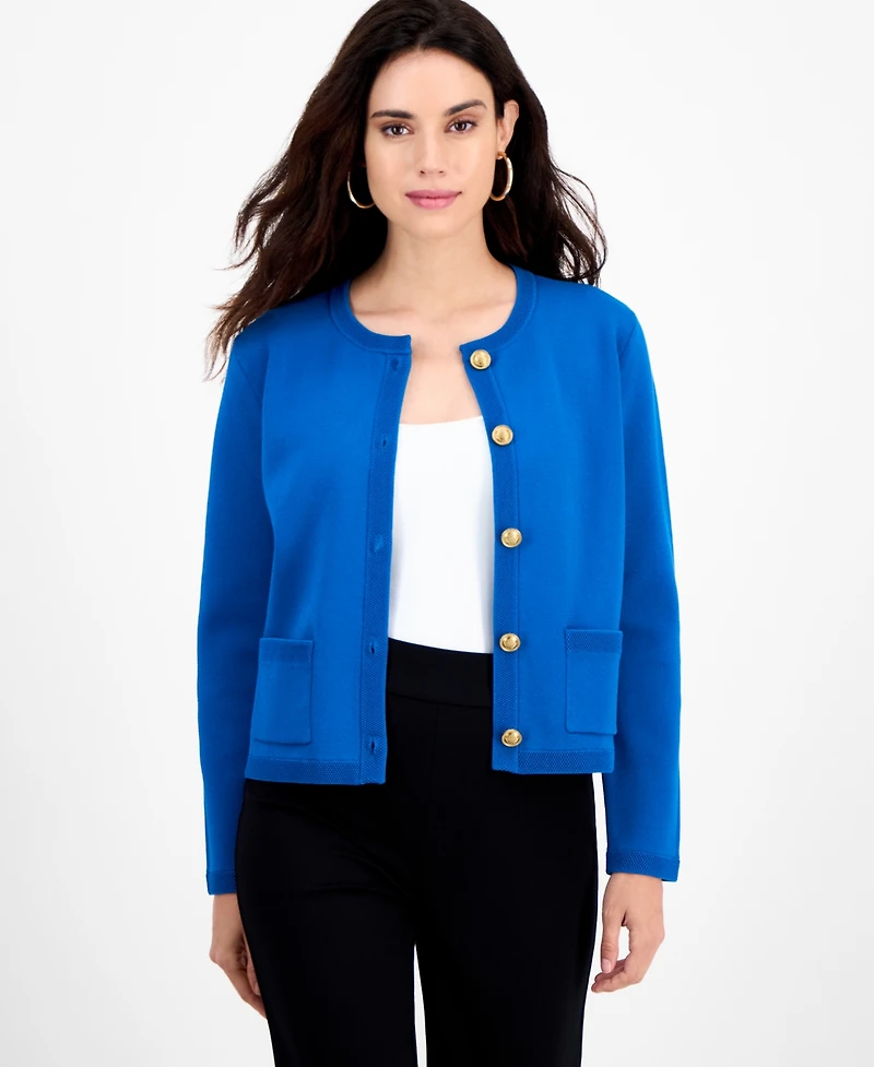 I.n.c. International Concepts Petite Structured Long-Sleeve Sweater Jacket, Macy's Exclusive