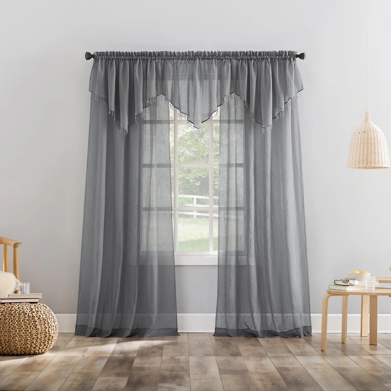 Crushed Sheer Voile Rod Pocket Curtain Panel