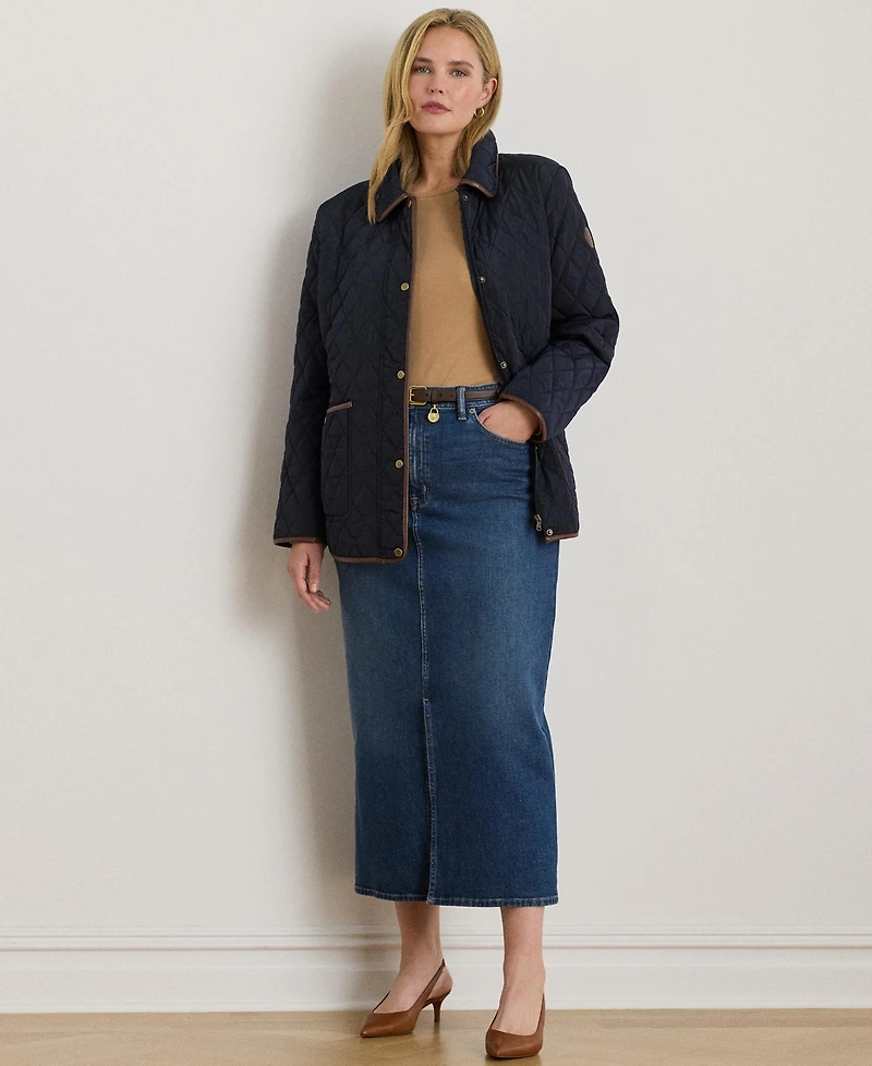 Lauren Ralph Lauren Women's Plus Size Quilted Coat, Exclusively for Macys