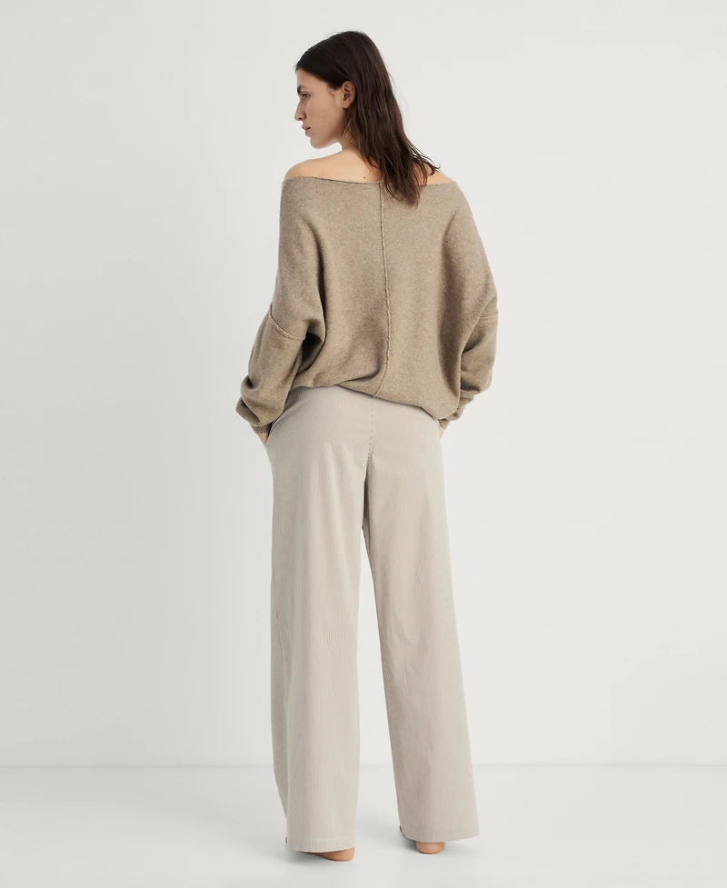 Mango Women's Elastic Detail Striped Pajama Pants