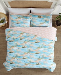 Closeout! Tommy Bahama Bon Voyage Cotton Reversible 3-Pc. Quilt Set