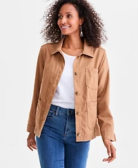 Style & Co Women's Button-Front Long-Sleeve Cargo Jacket, Macy's Exclusive