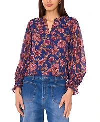 Vince Camuto Women's Split-Neck Long-Sleeve Blouse