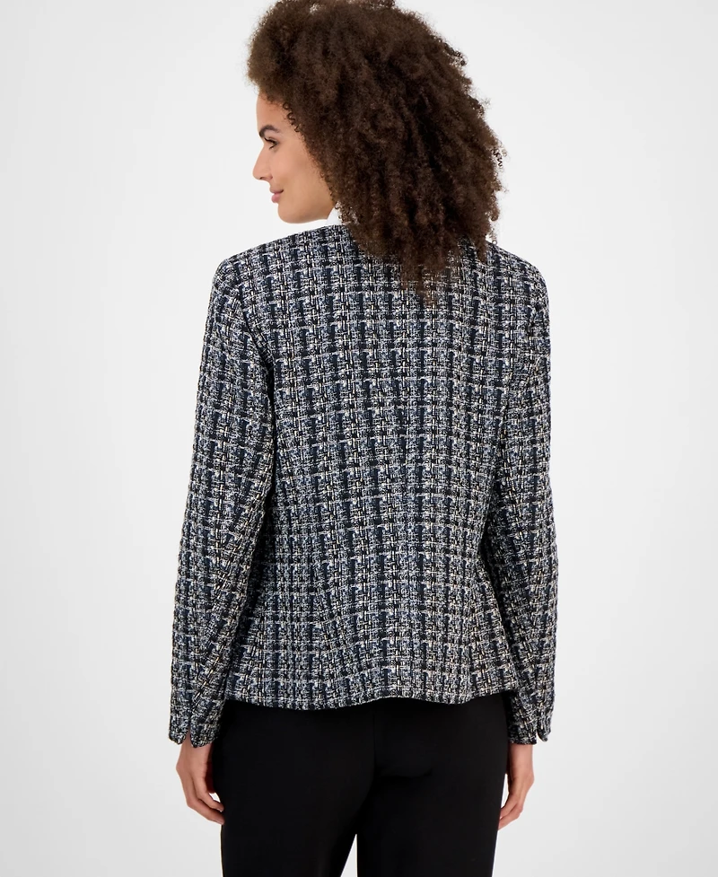 Kasper Tweed Open-Front Cardigan, Regular & Petite