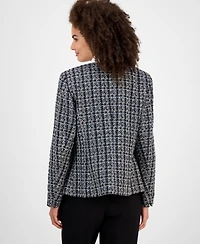 Kasper Tweed Open-Front Cardigan, Regular & Petite