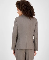 Kasper Houndstooth Single-Button-Front Jacket, Regular & Petite