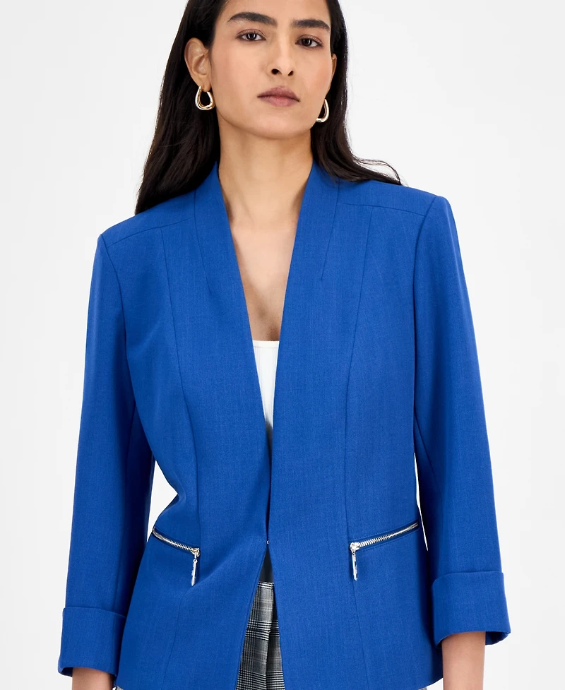 Kasper Women's Crepe Open-Front 3/4-Sleeve Jacket, Regular & Petite