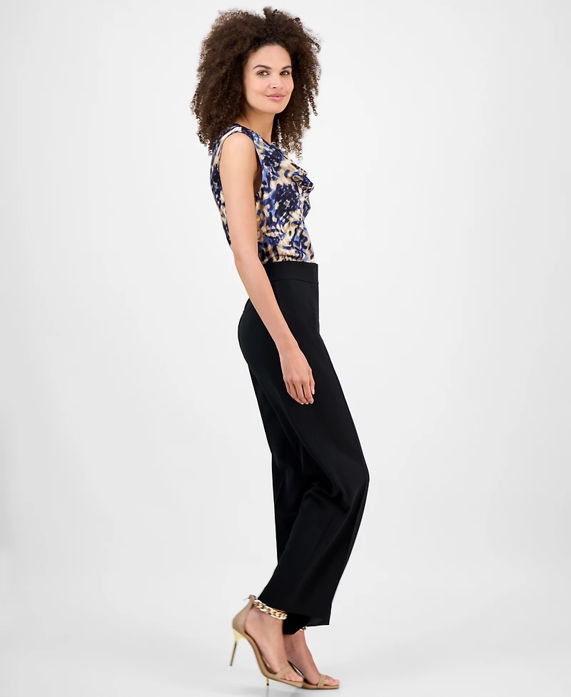 Kasper Mid-Rise Pleated Crepe Pants, Regular & Petite