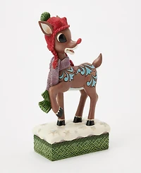 Jim Shore Rudolph with Knit Hat