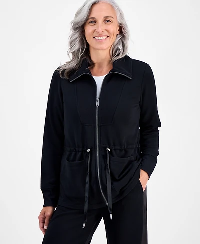 Style & Co Petite Cloud Fleece Full-Zip Anorak Sweatshirt, Macy's Exclusive