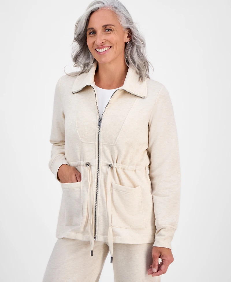 Style & Co Petite Cloud Fleece Full-Zip Anorak Sweatshirt, Macy's Exclusive