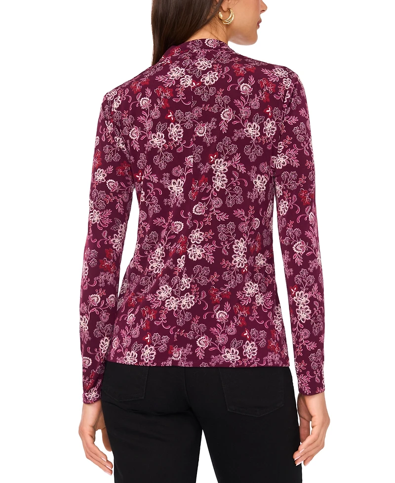 Vince Camuto Women's Printed Long-Sleeve Wrap Top