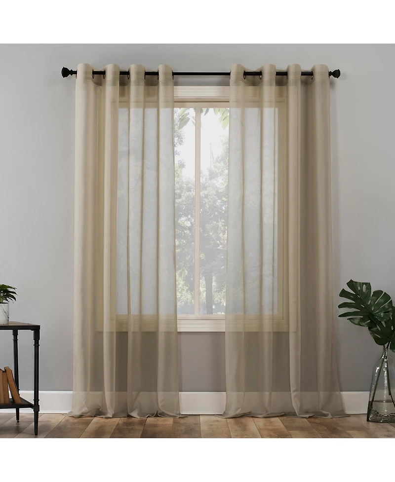 Sheer Voile Grommet Curtain Panel
